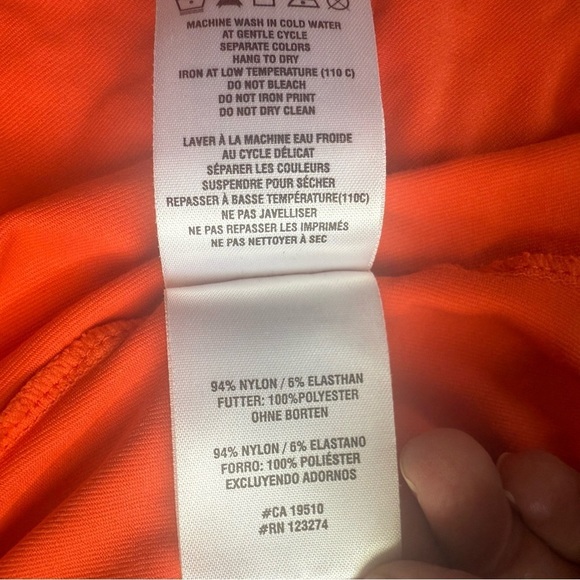 Lolë Vtg Tank / Racer Top Womens Medium Orange Built In Bra - Picture 9 of 12